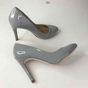 ZARA BASICS COLLECTION PATENT LEATHER GRAY PUMPS SZ EUR 37 US 7